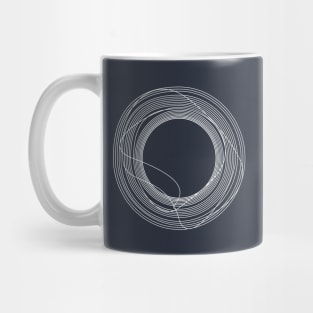 White Flowing Tangled Circles Mug